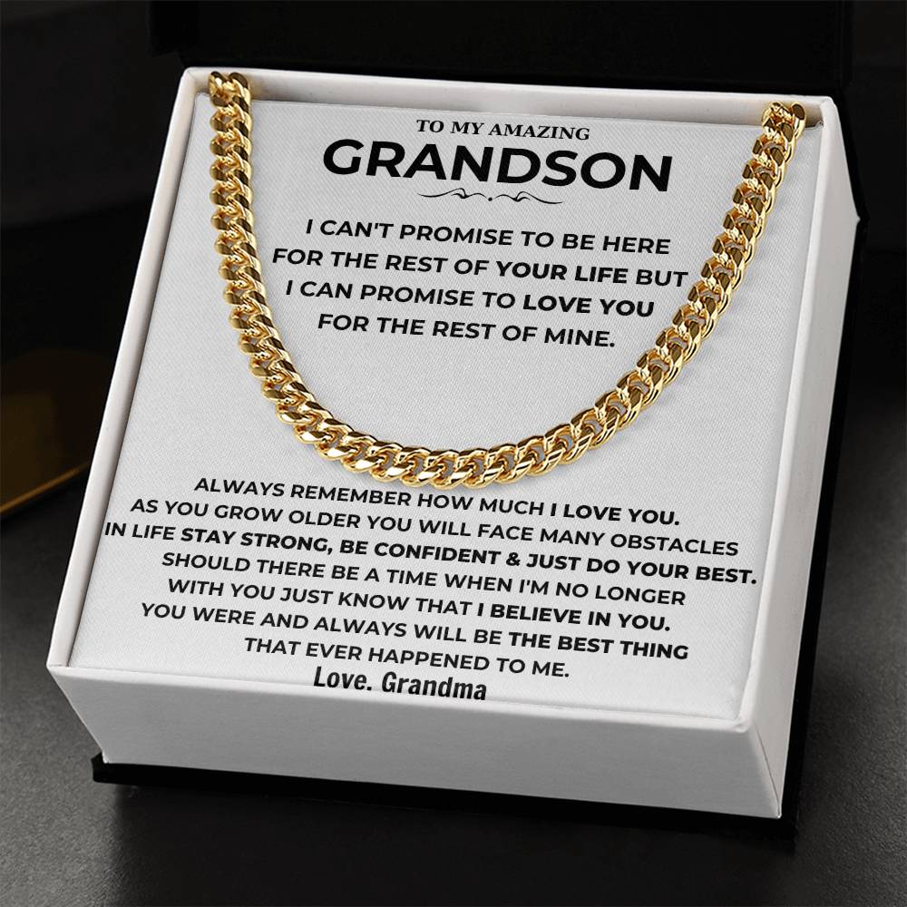 To My Amazing Grandson - Always Remember How Much I Love You - Cuban Link Chain