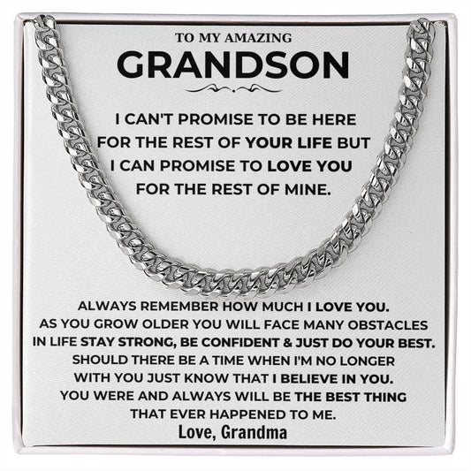 To My Amazing Grandson - Always Remember How Much I Love You - Cuban Link Chain