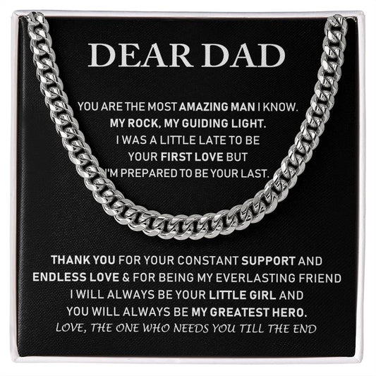 Dear Dad - Thank You For Your Constant Support And Unless Love - Cuban Link Chain