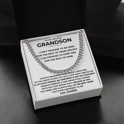 To My Amazing Grandson - I Can Promise To Love You For The Rest Of Mine - Cuban Link Chain