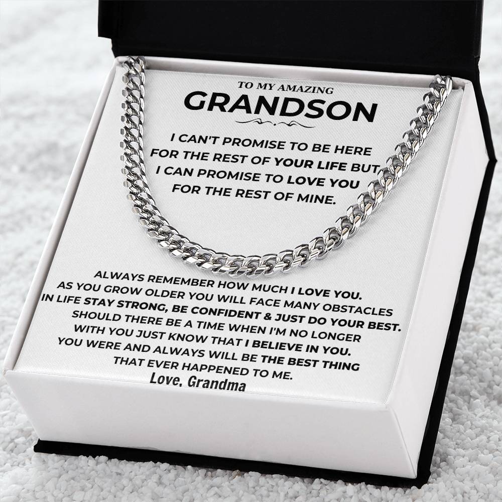 To My Amazing Grandson - Always Remember How Much I Love You - Cuban Link Chain