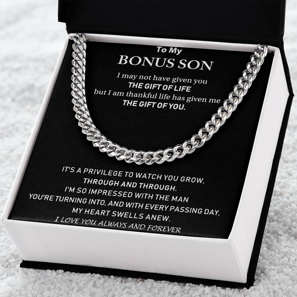 To My Bonus Son - I Love You Always And Forever - Cuban Link Chain