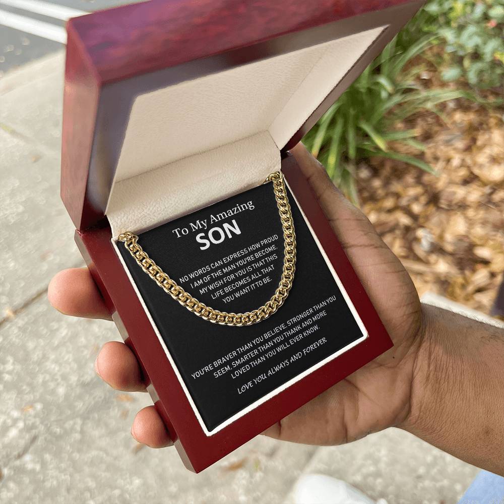 To My Amazing Son - Love You Always And Forever - Cuban Link Chain Necklace