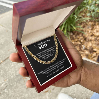 To My Amazing Son - Love You Always And Forever - Cuban Link Chain Necklace