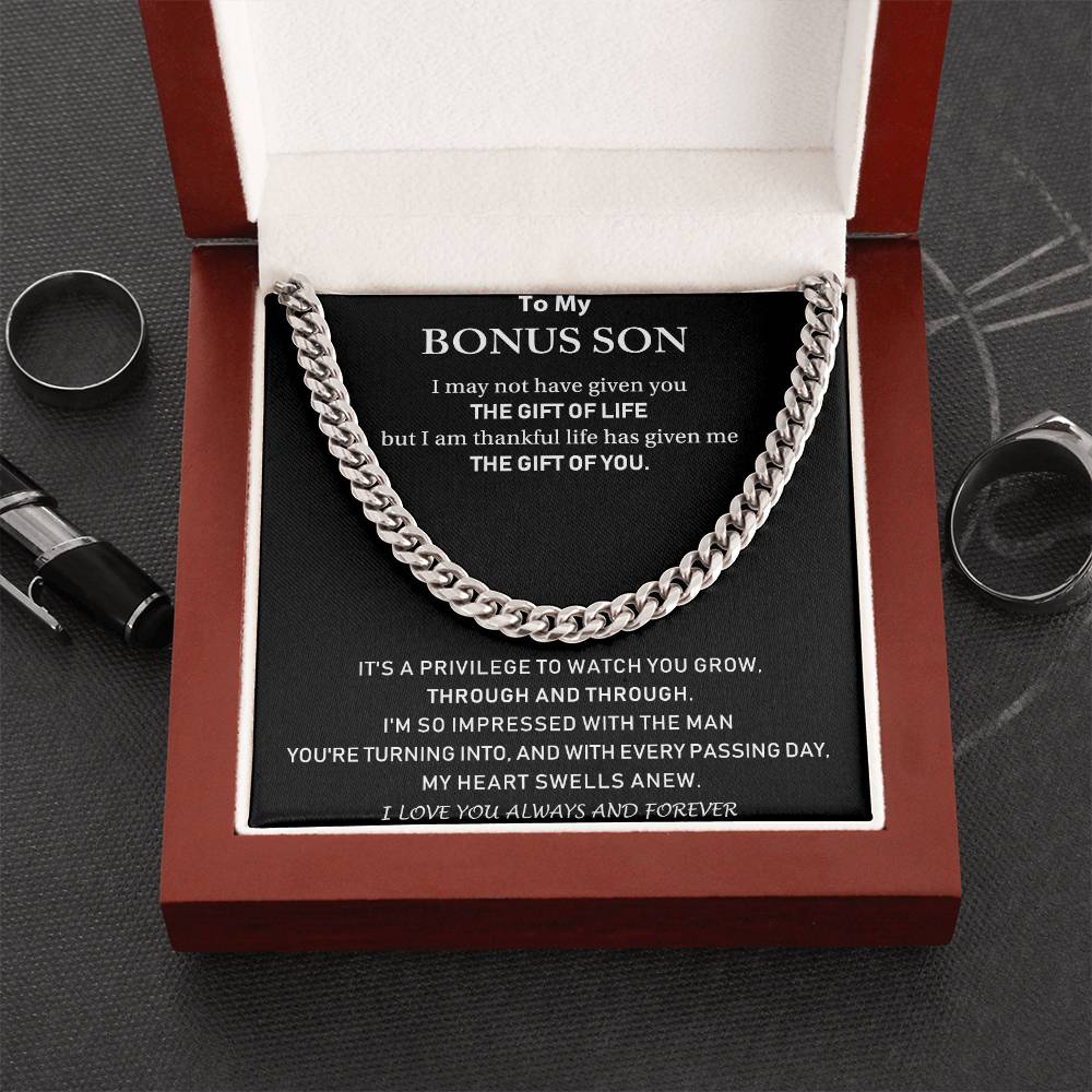 To My Bonus Son - I Love You Always And Forever - Cuban Link Chain