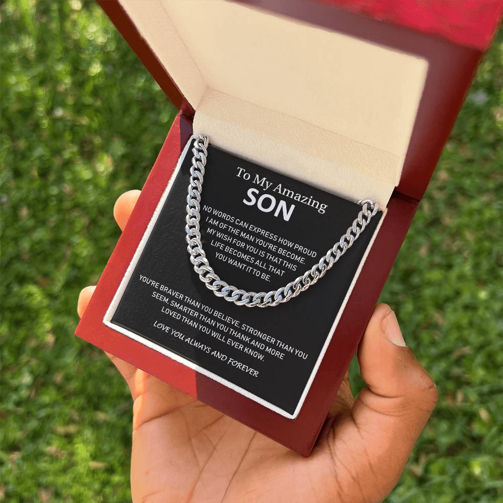 To My Amazing Son - Love You Always And Forever - Cuban Link Chain Necklace