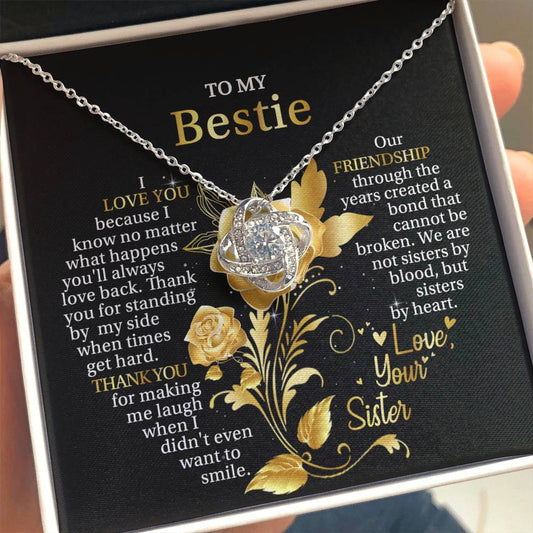 To My Bestie - Thank You For Making Me Laugh - Love Knot Necklace