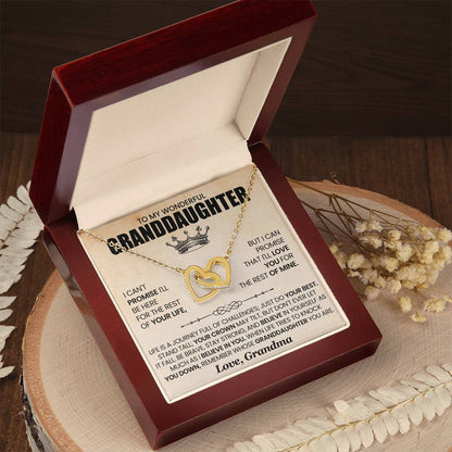 To My Wonderful Granddaughter - I Can Promise That I'll Love You For The Rest Of Mine - Interlocking Hearts Necklace