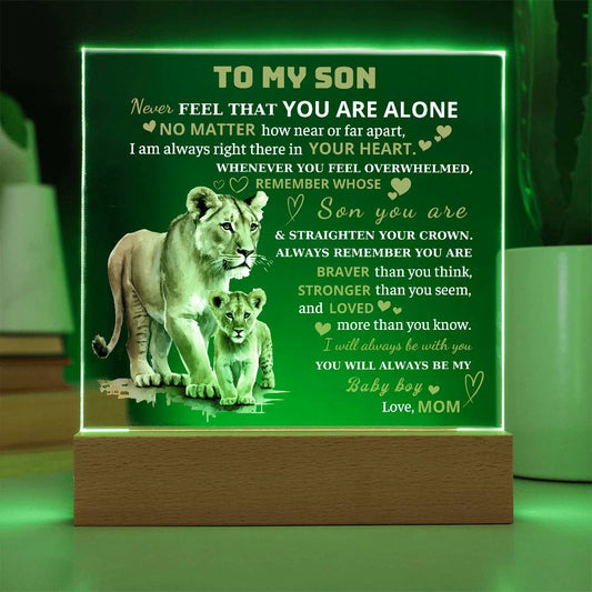 To My Son - Love You Always And Forever - Acrylic Square Plaque