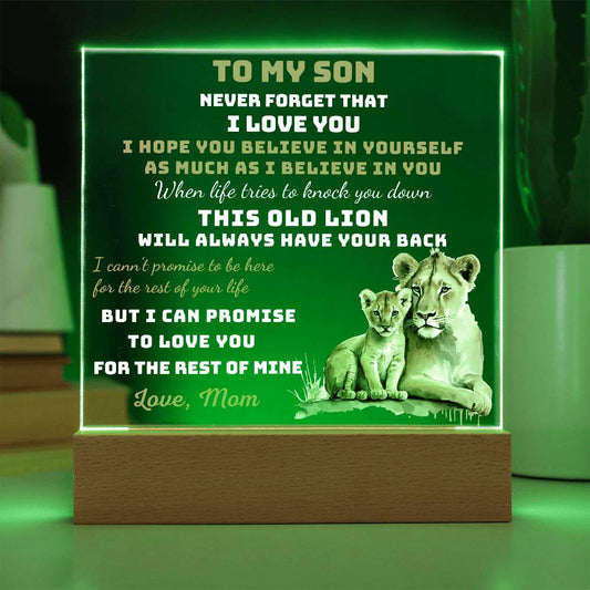 To My Son - I Hope You Believe In Yourself As Much As I Believe In You - Acrylic Square Plaque