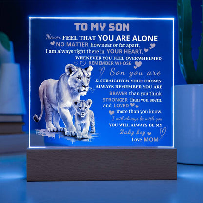 To My Son - Love You Always And Forever - Acrylic Square Plaque