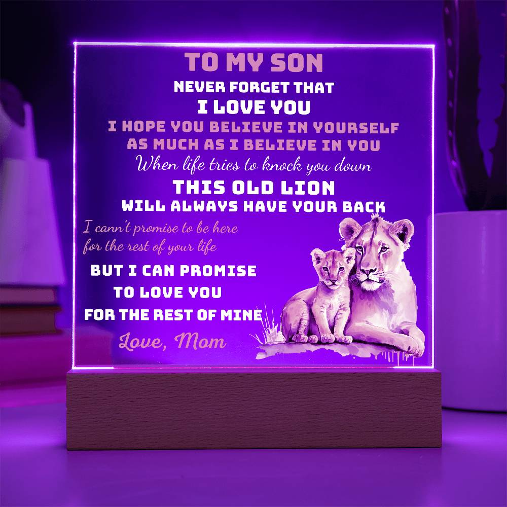 To My Son - I Hope You Believe In Yourself As Much As I Believe In You - Acrylic Square Plaque