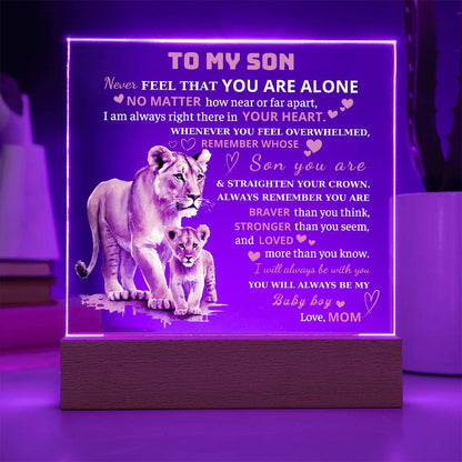 To My Son - Love You Always And Forever - Acrylic Square Plaque