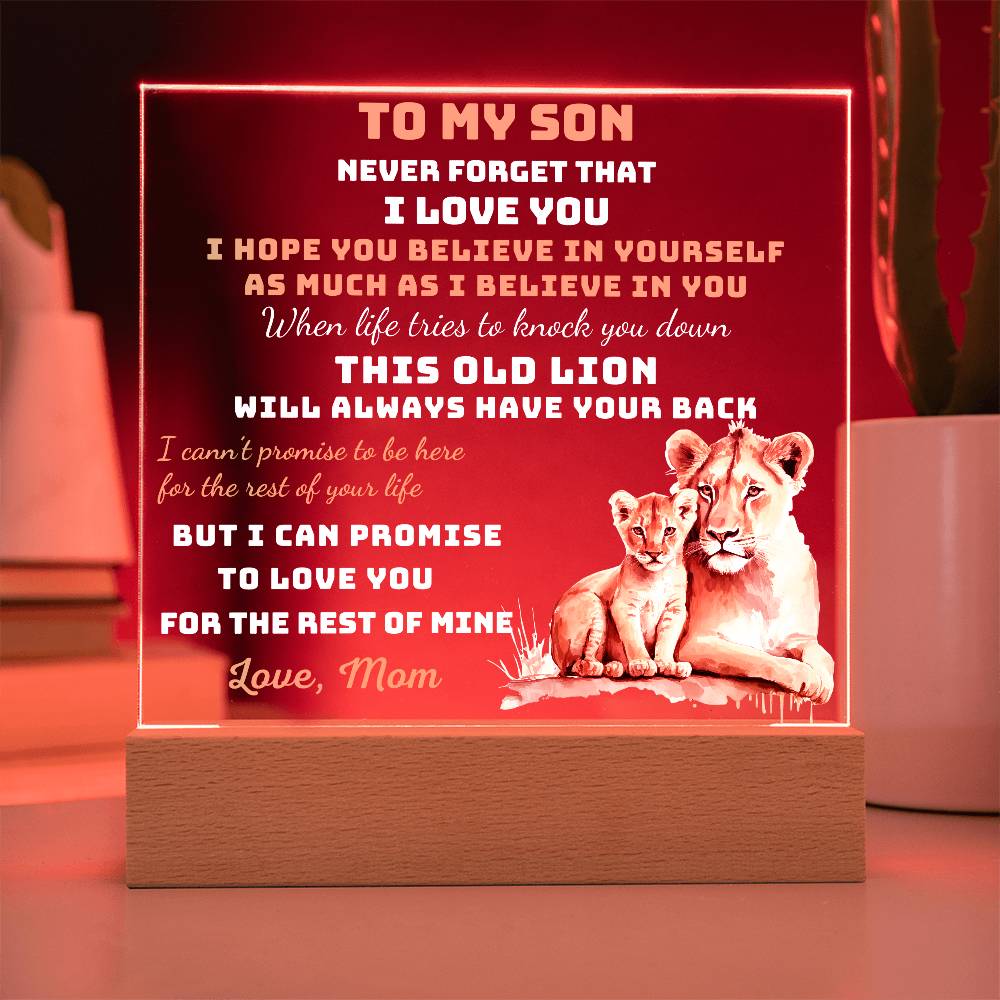 To My Son - I Hope You Believe In Yourself As Much As I Believe In You - Acrylic Square Plaque