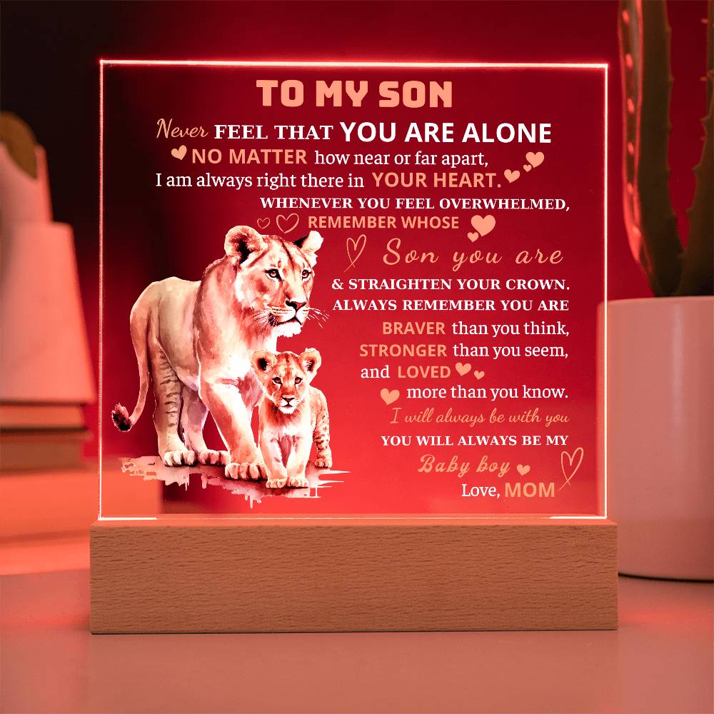 To My Son - Love You Always And Forever - Acrylic Square Plaque